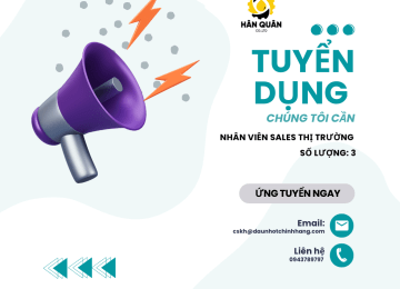 TUYỂN DỤNG NHÂN VIÊN SALES THỊ TRƯỜNG